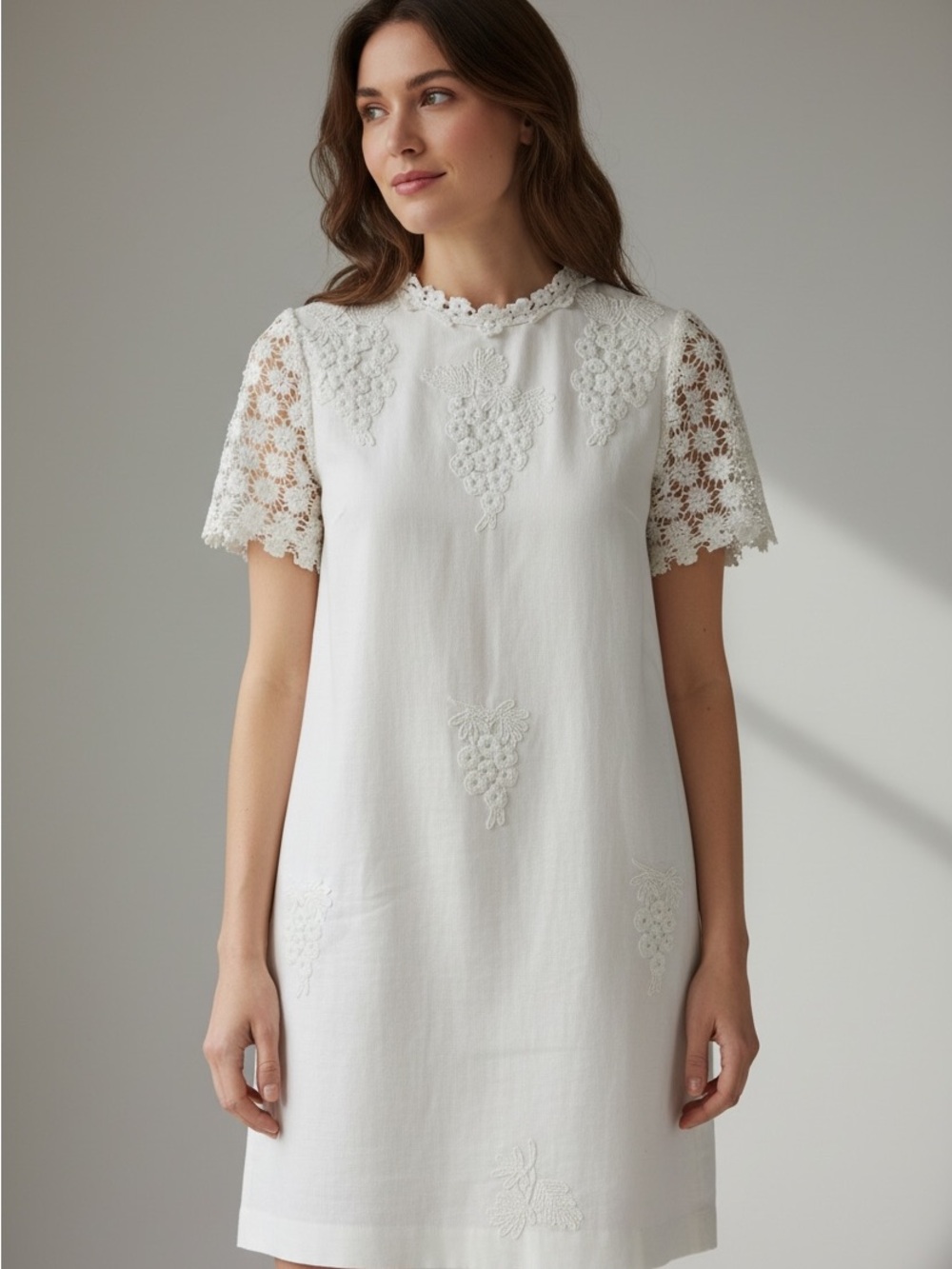 Corey Lynn Calter White Lace-Accent Mini Dress